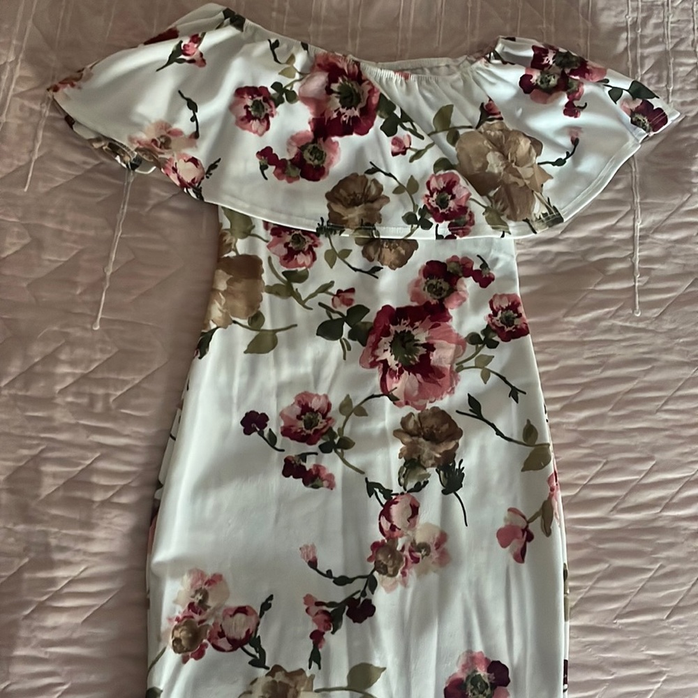 off the shoulder floral dress